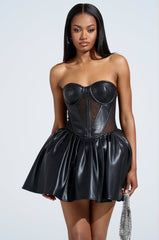 QUEEN OF IT ALL PU MINI DRESS