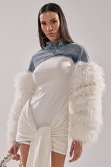 CELESTE FUR SLEEVE BOLERO