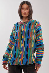 VINTAGE COOL OVERSIZED MULTI COLOR SWEATER