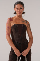 OH BABY VELVET DENIM CORSET