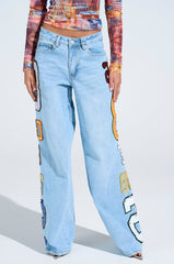 GOOD LUCK PATCH DENIM