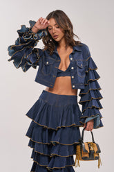 SHAKE IT OUT CROPPED DENIM JACKET