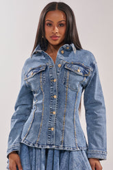 SHOULD'VE KNOWN BETTER STUDDED DENIM JACKET