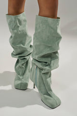 AZALEA WANG RANDALL SAGE FAUX SUEDE STILETTO BOOT
