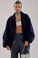 LOLA COCOON COAT IN VELVET