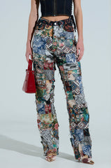 ODESSA RELAXED FIT PATCHWORK PANTS