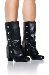 AZALEA WANG SHENZI BLACK FOLD OVER BOOTIE