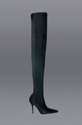 AZALEA WANG LOVE STRUCK THIGH HIGH STILETTO BOOT IN BLACK