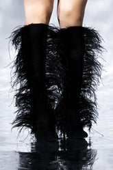 AZALEA WANG TORNADO FEATHER KNEE HIGH BOOT