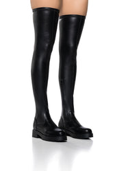 AZALEA WANG TRIM SUREVA STRETCH BOOT IN BLACK