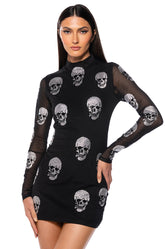 BARE BONES EMBELLISHED MINI DRESS