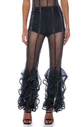 DISCO DIVA RUFFLED MESH PANT