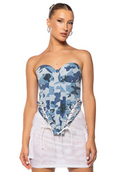 SEEING DOUBLE CAMO LACE UP CORSET