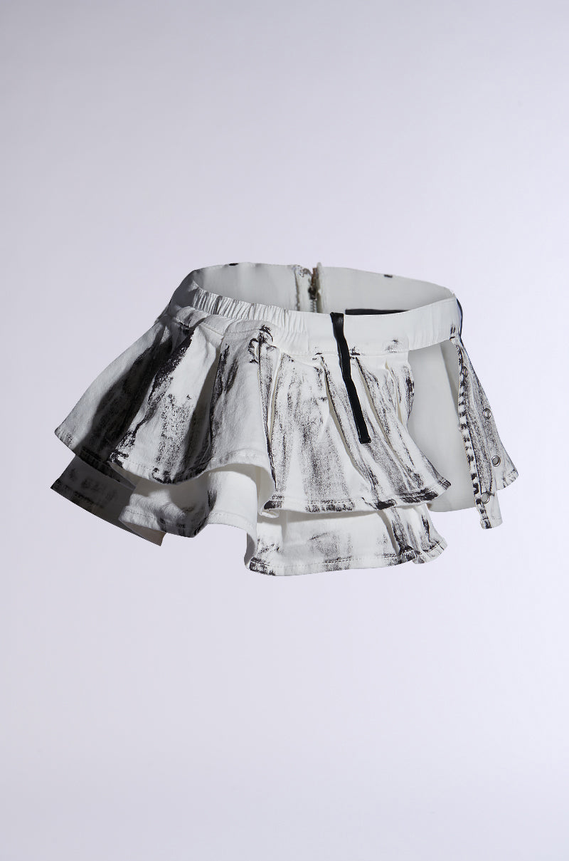 RAYRAY WASHED DENIM BELT SKIRT