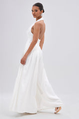UNFORGETTABLE SATIN JUMPSUIT IN WHITE