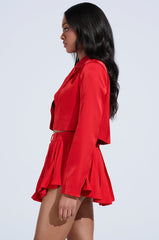LILA CROPPED SATIN BLAZER