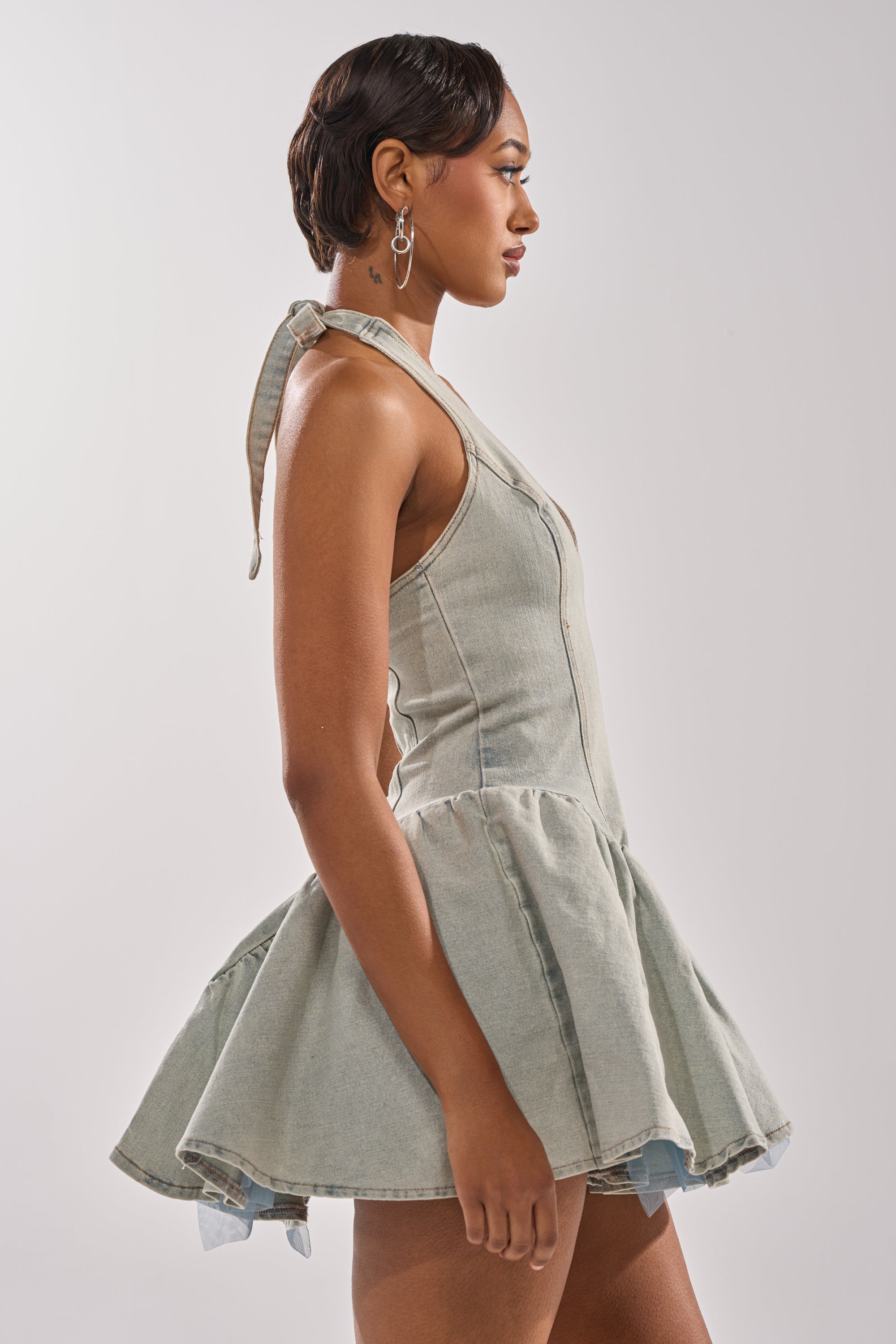 STYLE AND GRADE DENIM MINI DRESS
