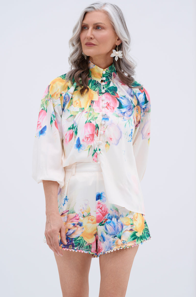 ROSE FLORAL SHORT