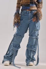CHECK OUT THE BACK CUTOUT RELAXED DENIM