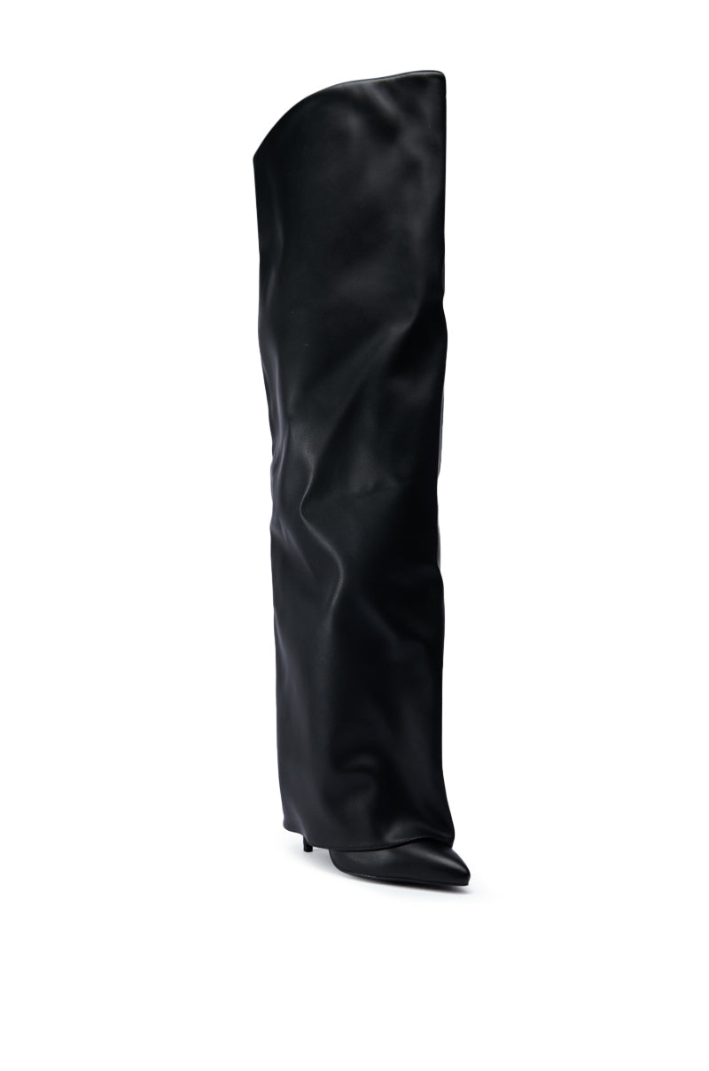AZALEA WANG AGUILAR BLACK THIGH HIGH SUSPENDER BOOT