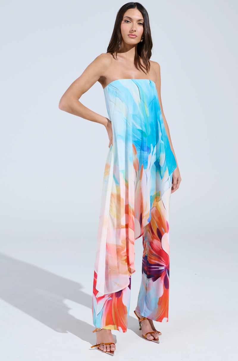 ON A BEACH SOMEWHERE PRINTED JUMPSUIT