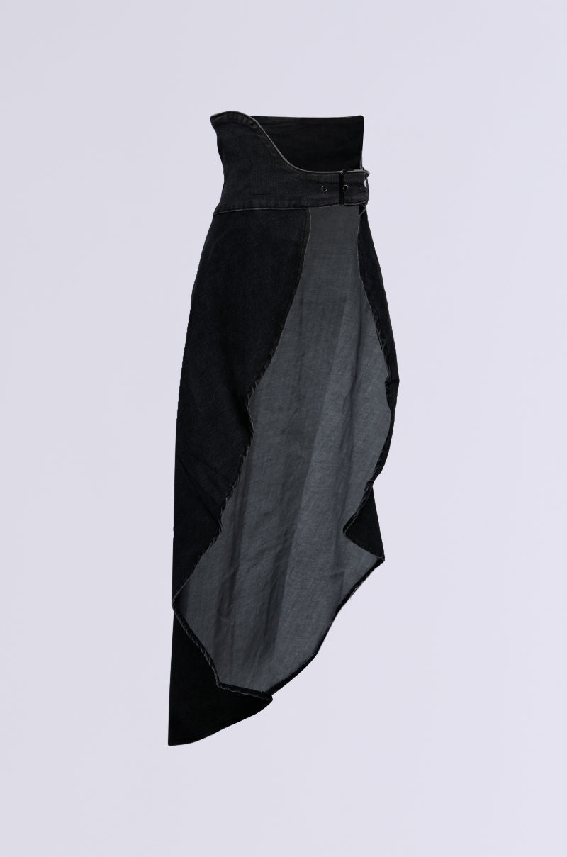 TOO TUFF GREY DENIM BELT SKIRT