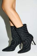 AZALEA WANG HILLEL PEWTER RHINESTONE BOOTIE