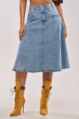 BRITNEY MIDI DENIM SKIRT