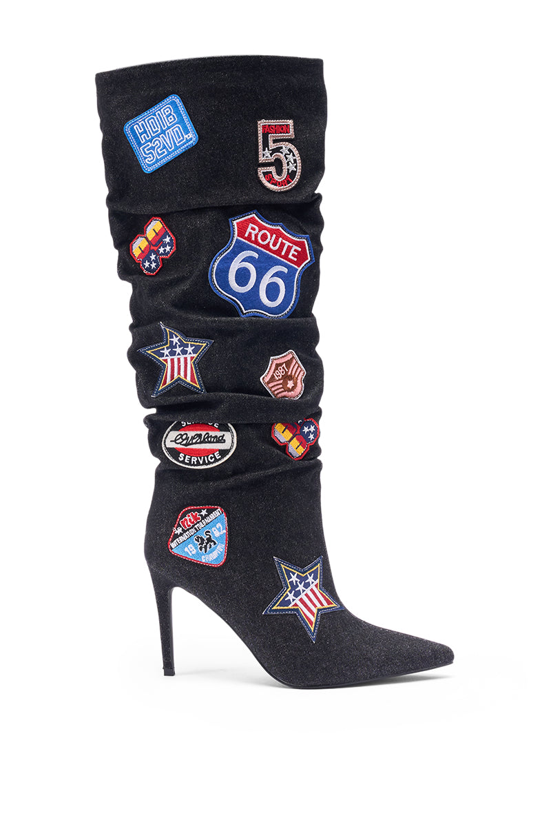 AZALEA WANG SYLRILAAA DENIM MULTI BOOT