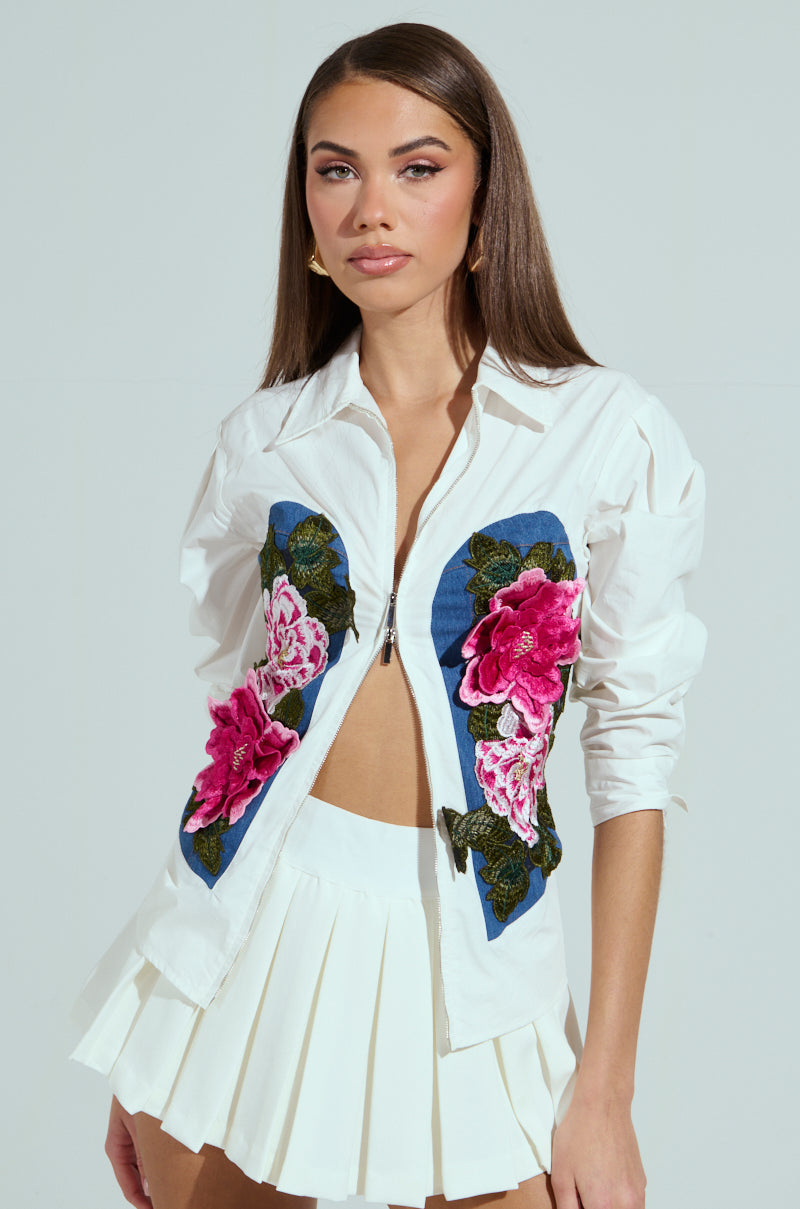DAISY ZIPPER TOP