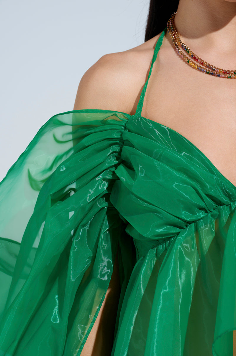 AN ELEGANT EVENING ORGANZA BLOUSE