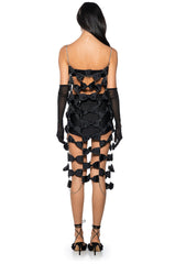 ALL OVER BOWS MIDI DRESS