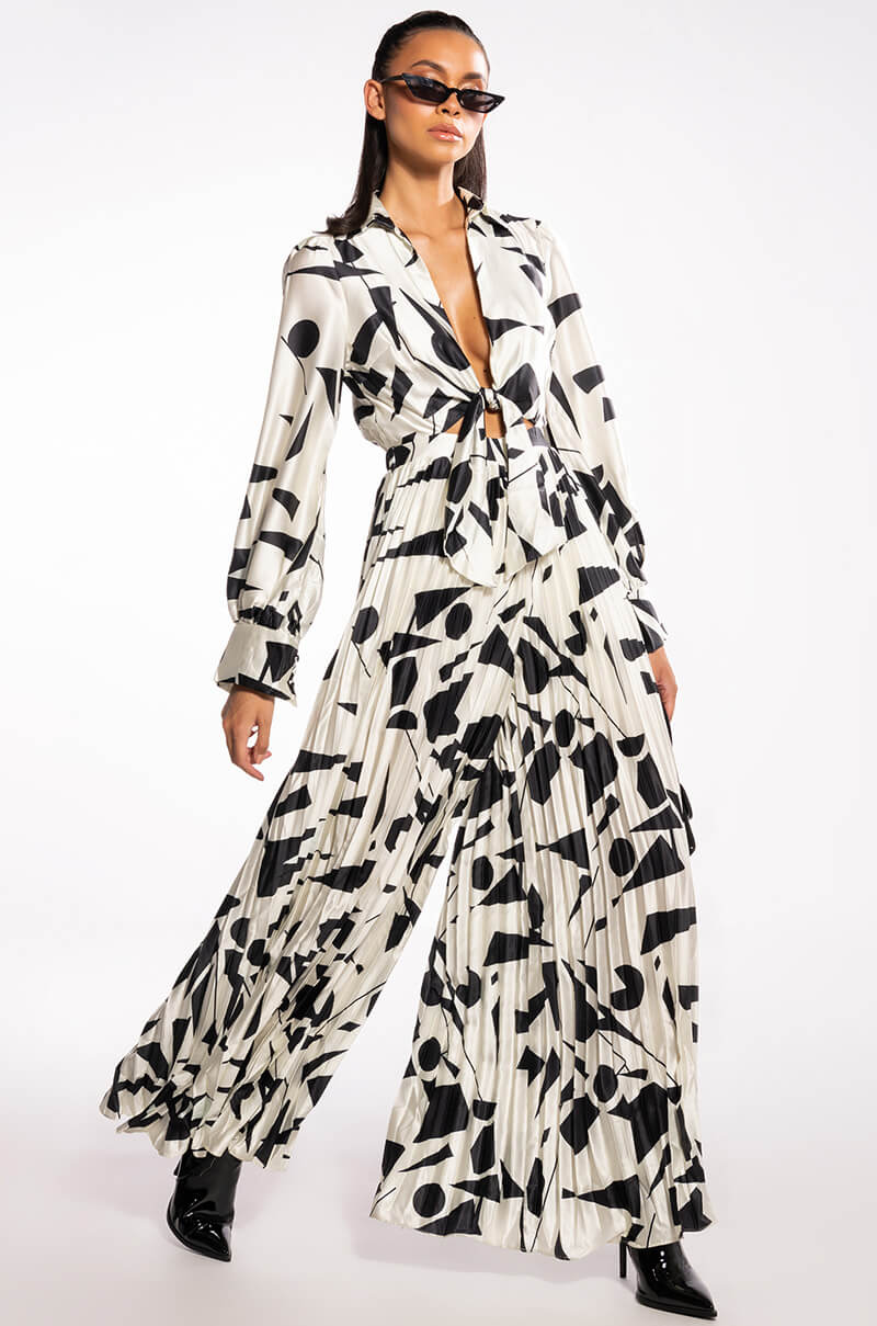 ARIA WIDE LEG PLEATED JUMPSUIT