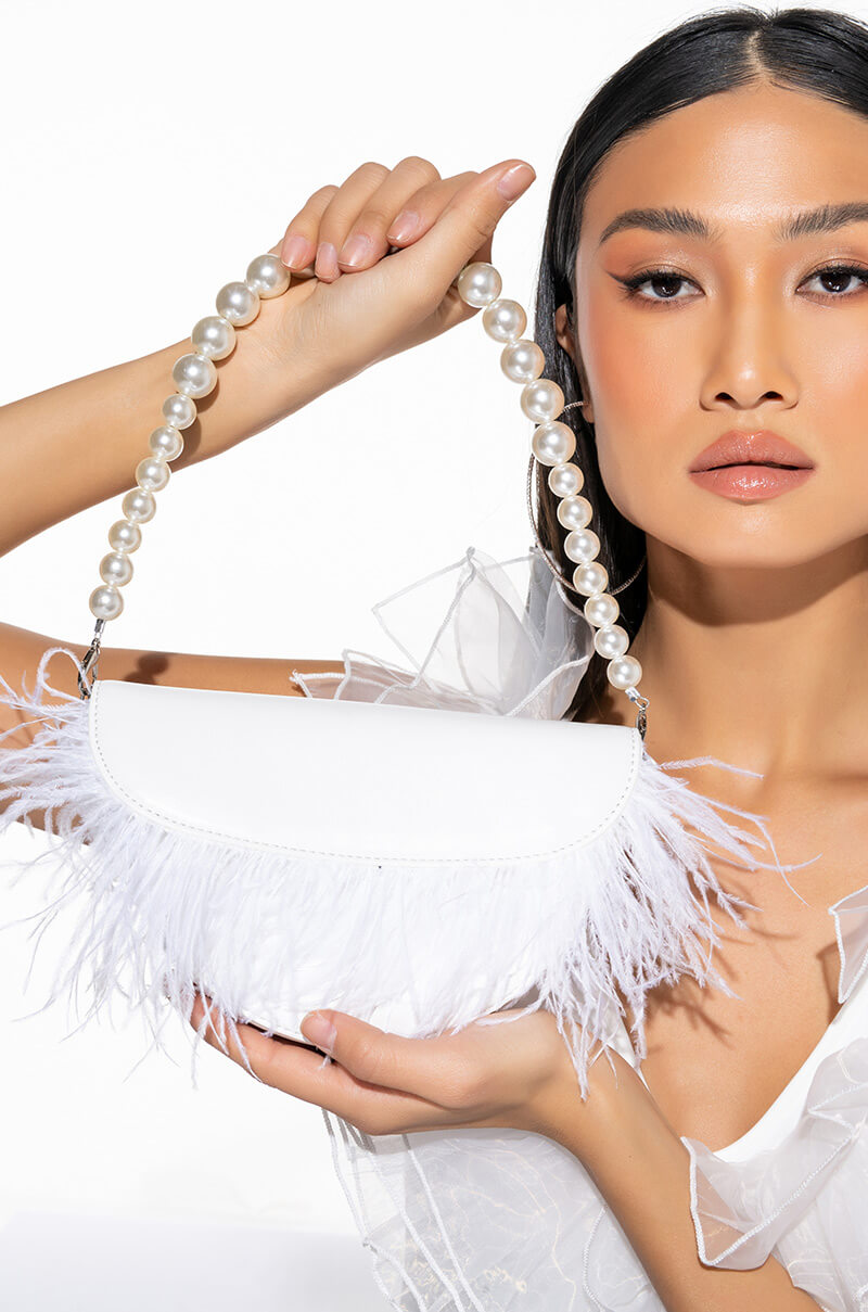 AS IF FEATHER PURSE
