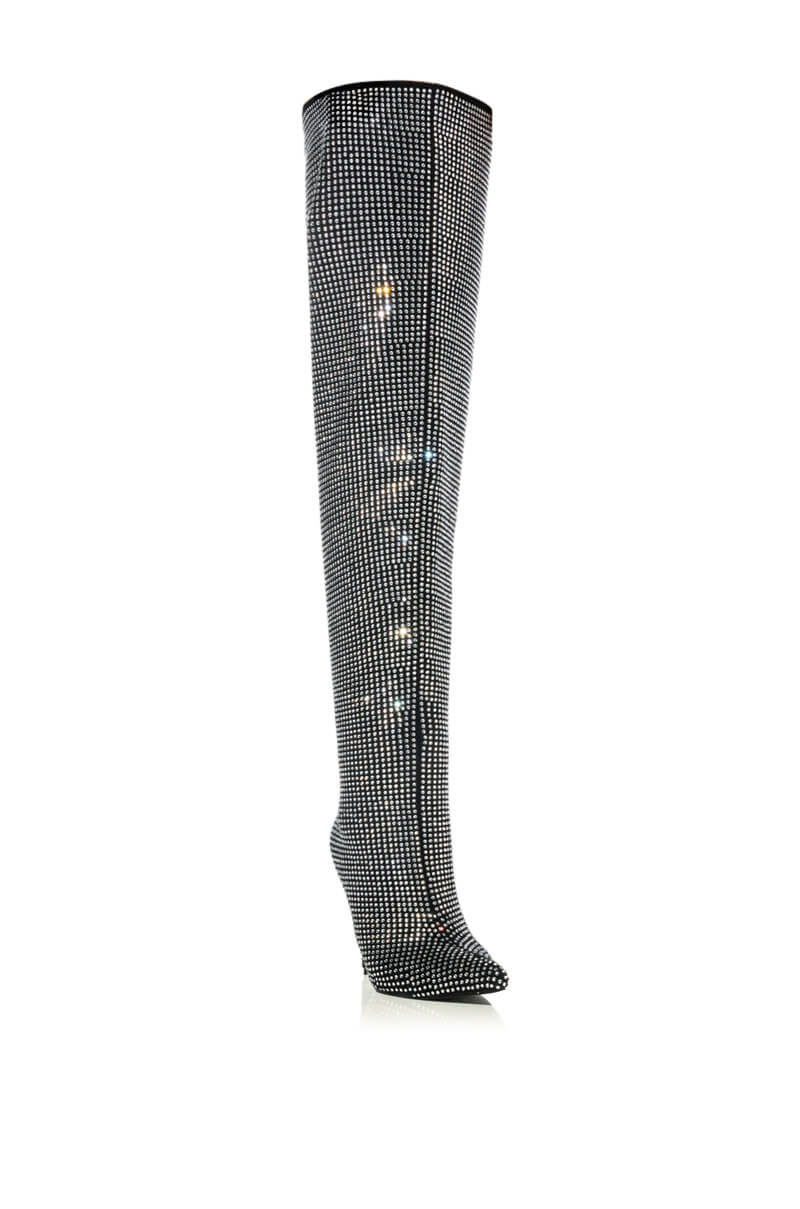 AZALEA WANG BELLA BLING STILETTO BOOT IN BLACK
