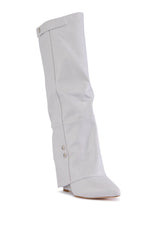 AZALEA WANG RAILAY BONE KNEE HIGH WEDGE BOOT