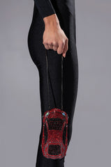 VROOM RACE CAR RHINESTONE CLUTCH