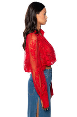 DESTINED FOR GREATNESS COLLARED LACE BLOUSE