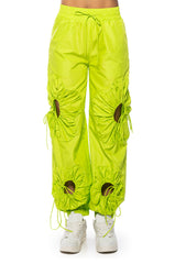 ETCHED OUT NYLON HIGH WAIST JOGGER