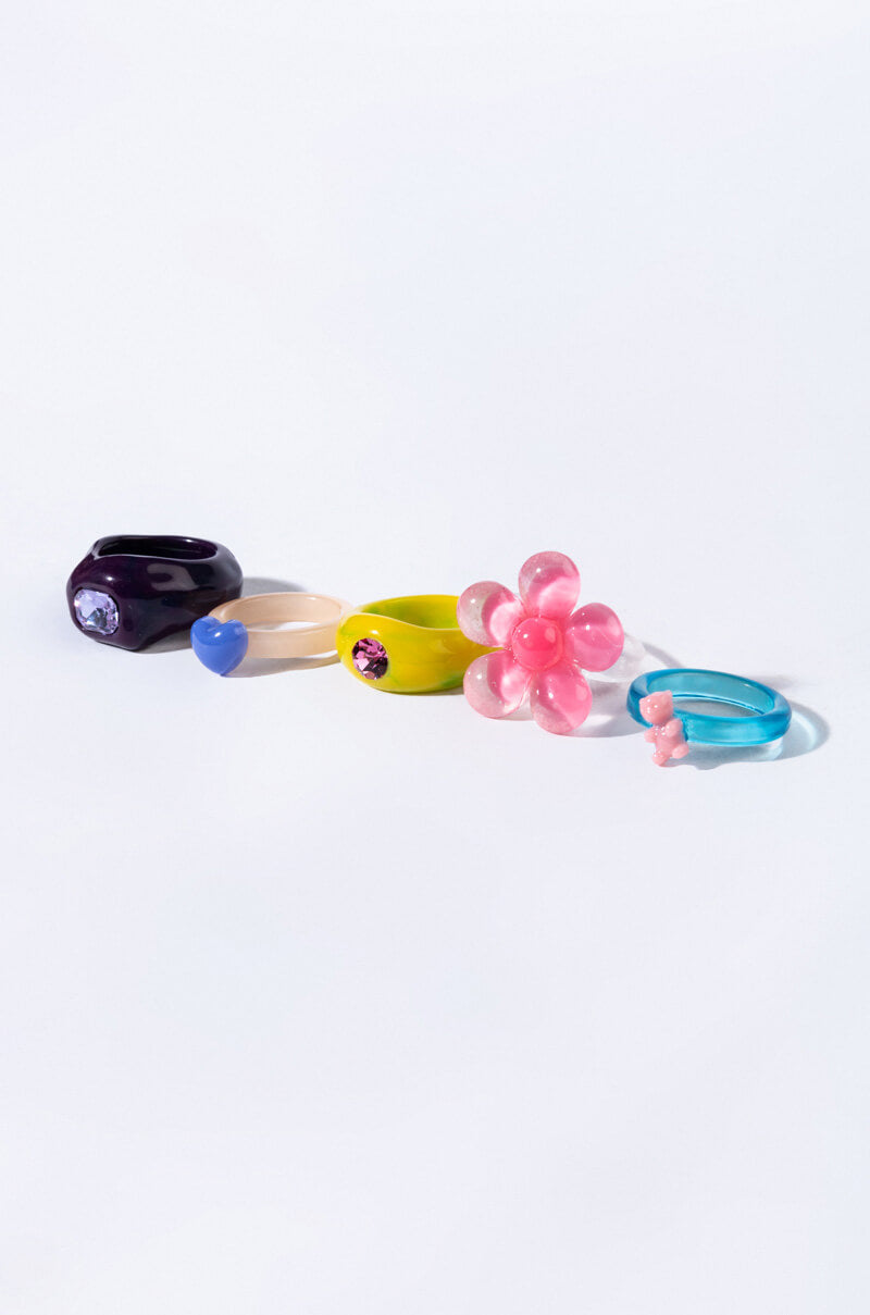 FLOWER POWER CANDYLAND RING SET