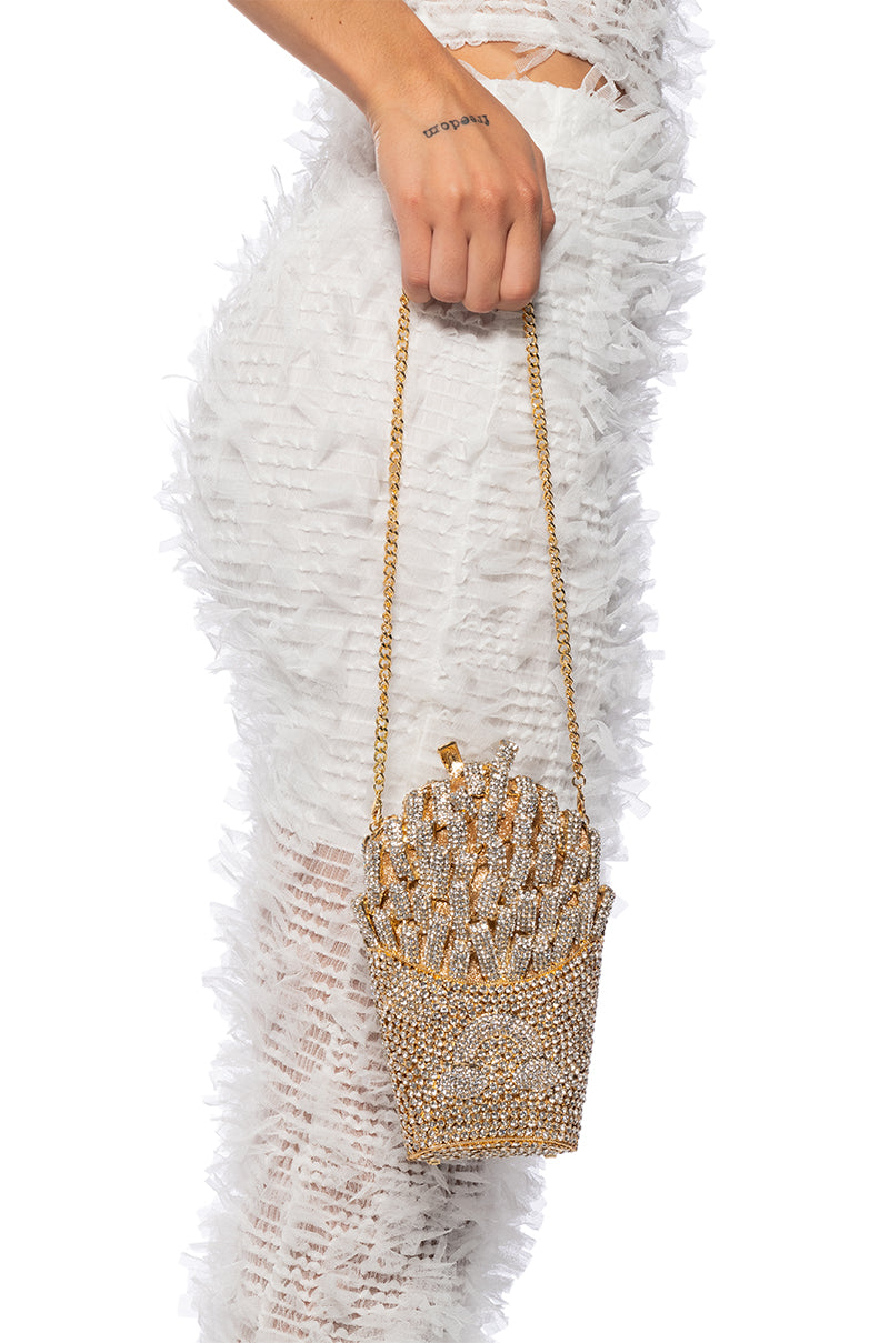 FRENCH FRIED ALL DAY BLINGED CLUTCH