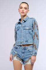 GLAMOROUS LIFE RHINESTONE JEAN JACKET