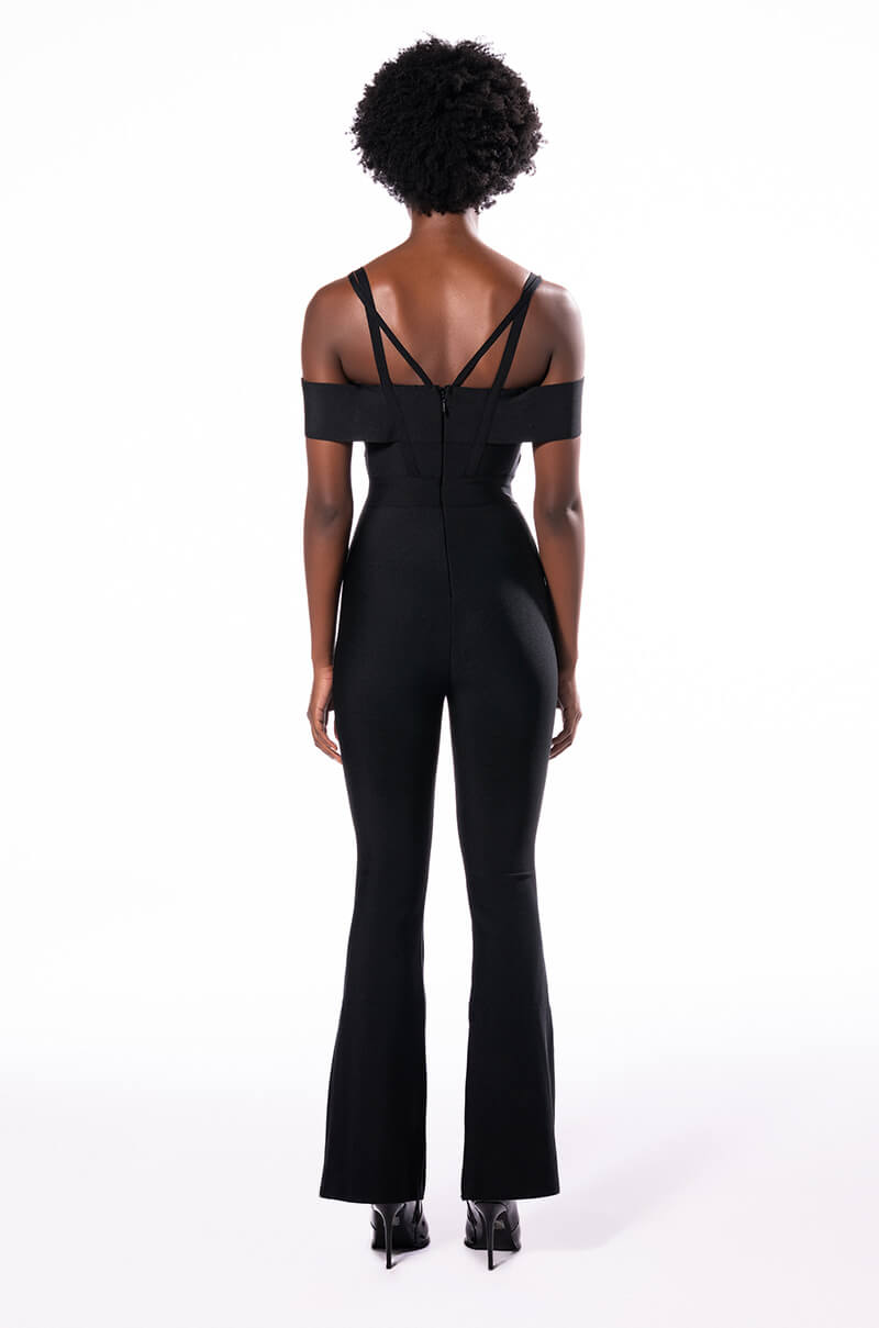 HEY THERE BANDAGE JUMPSUIT WITH CUT OUT