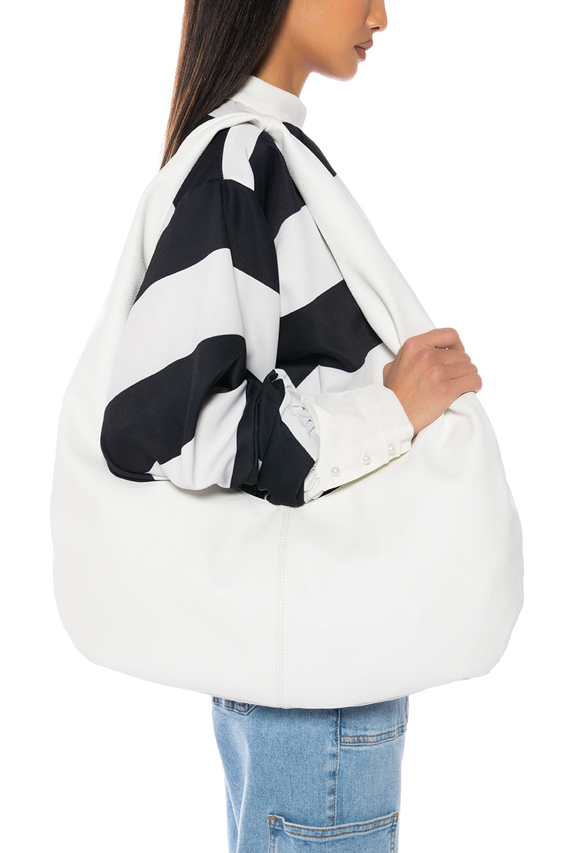 HIT THE ROAD FAUX LEATHER TOTE