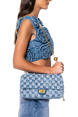 HOT SHOT PATCHWORK DENIM PURSE