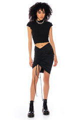 KYA CINCHED PARACHUTE MINI SKIRT
