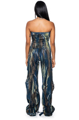 LAURYN STRETCH DENIM JUMPSUIT