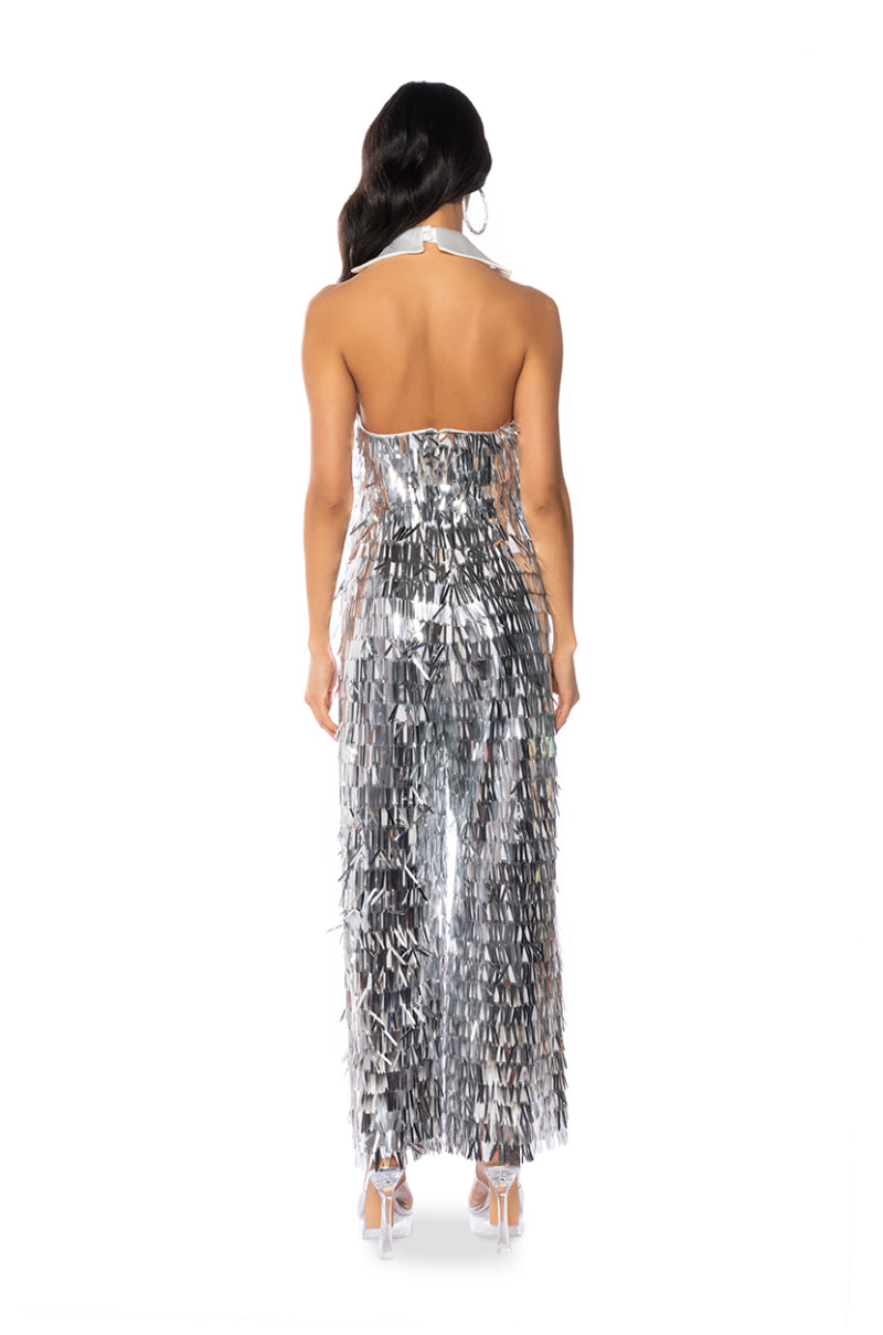 LILA DISCO VIBES SEQUIN JUMPSUIT