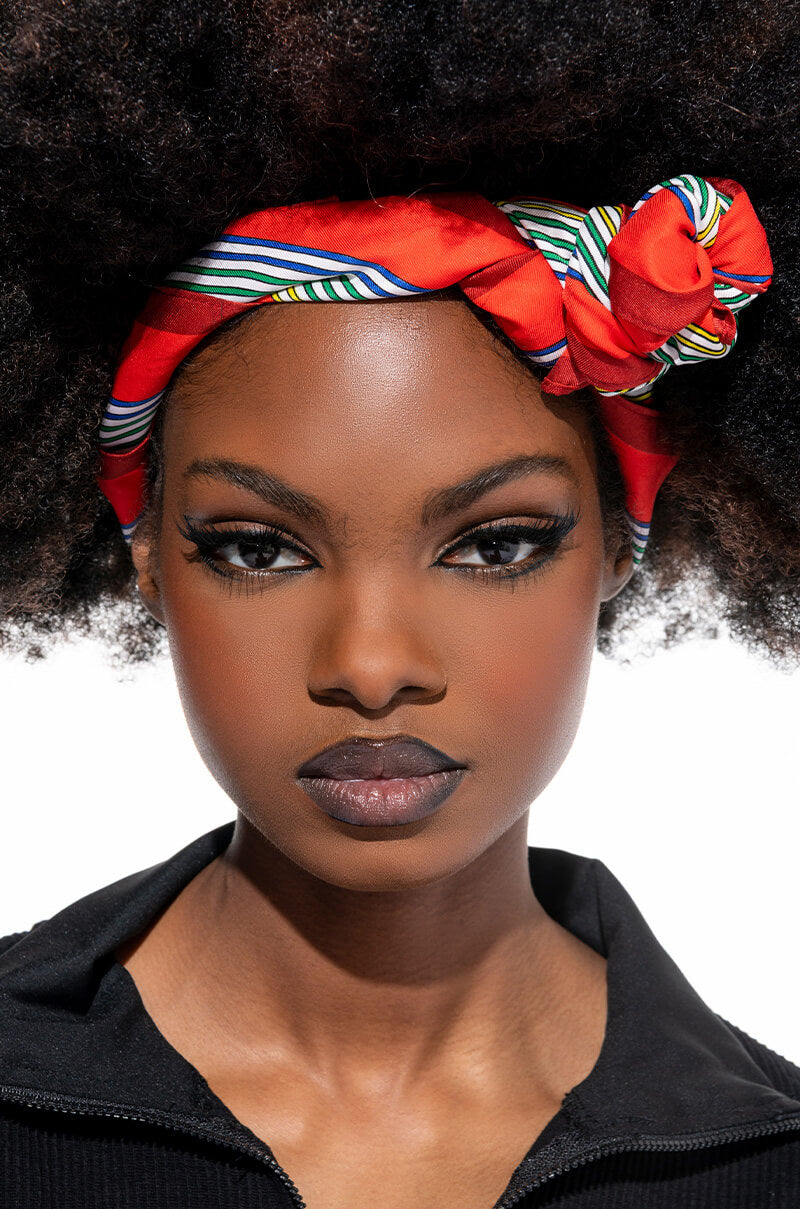 LINKED UP RED SILK SCARF