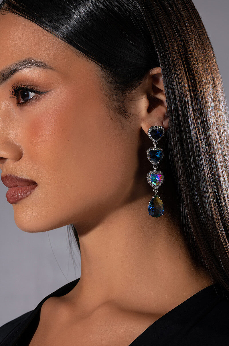 LOVE DONT COST A THING RHINESTONE DROP EARRINGS